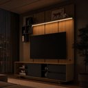 Ver imagem 5 de Rack Painel para TV 55" 180cm MDP com LED Mel Grafite Multimóveis