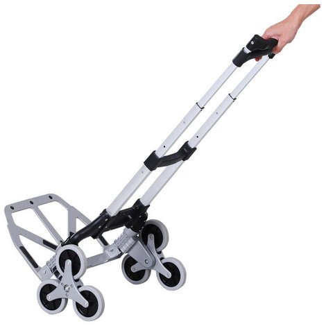 Carrinho de Carga 6 Rodas Sobe Escada Dobrável Compras 80kg
