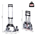 Ver imagem 3 de Carrinho de Carga 6 Rodas Sobe Escada Dobrável Compras 80kg