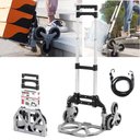 Ver imagem 2 de Carrinho de Carga 6 Rodas Sobe Escada Dobrável Compras 80kg