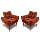 Ver imagem 1 de Kit 02 Poltrona Opala Decorativa Suede Terracota