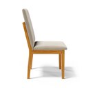 Ver mais imagens de Kit com 4 Cadeiras Daniela Madeira Maciça Estofada para Mesa de Jantar Veludo Bege 102