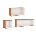 Ver imagem 2 de Conjunto 3 Nichos Decorativos para Sala de Parede em Mdf Freijó Off White Dalla Costa