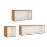 Conjunto 3 Nichos Decorativos para Sala de Parede em Mdf Freijó Off White Dalla Costa - 2