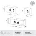 Ver imagem 4 de Conjunto 3 Nichos Decorativos para Sala de Parede em Mdf Freijó Off White Dalla Costa