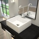 Ver imagem 1 de Kit Cuba Q395 com Torneira Luxo 1195 Metal e Válvula 1 Pol. e Sifão Pvc e Flexível Compace