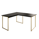 Ver imagem 2 de Mesa para Escritório em L 90x150 cm - Preto/Dourado 90x150
