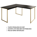 Ver imagem 3 de Mesa para Escritório em L 90x150 cm - Preto/Dourado 90x150