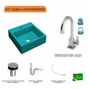 Ver imagem 3 de Kit Cuba Q395 com Torneira Luxo 1195 Metal e Válvula Click 1"B e Sifão Pvc e Flexível Compace