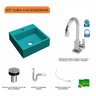 Kit Cuba Q395 com Torneira Luxo 1195 Metal e Válvula Click 1"B e Sifão Pvc e Flexível Compace - 3