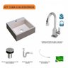 Kit Cuba Q395 com Torneira Luxo 1195 Metal e Válvula Click 1"B e Sifão Pvc e Flexível Compace - 3