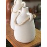 Vaso Artesanal Branco Corda 2 Alças Pó da Terra G 26x19cm - 2