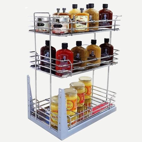 Mini Despensa Tripla Deslizante C/ Bandeja Inox Jomer 8851
