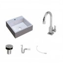 Ver imagem 2 de Kit Cuba Q395 com Torneira Luxo 1195 Metal e Válvula Click 1"b e Sifão Pvc e Flexível Compace