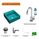 Ver imagem 3 de Kit Cuba Q395 com Torneira Luxo 1195 Metal e Válvula Click 1"b e Sifão Cromado e Flexível Compace