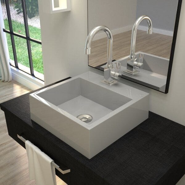 Kit Cuba Q395 com Torneira Luxo 1195 Metal e Válvula Click 1"B e Sifão Cromado e Flexível Compace - 1