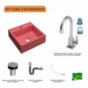 Ver imagem 3 de Kit Cuba Q395 com Torneira Luxo 1195 Metal e Válvula Click 1"b e Sifão Cromado e Flexível Compace