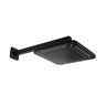 Ducha Abs Quadrada 21 Cm Preto Fosco C/ Cano de Parede - 1
