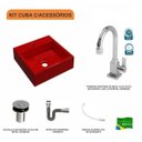 Ver imagem 3 de Kit Cuba Q395 com Torneira Luxo 1195 Metal e Válvula Click 1"b e Sifão Cromado e Flexível Compace
