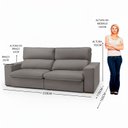 Ver imagem 3 de Sofá Retrátil e Reclinável 218cm para Sala de Estar Tóquio