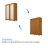 Guarda Roupa Solteiro 2 Portas de Correr 100% Mdf Ayla Acp Móveis Cinamomo/off White/off White - 5