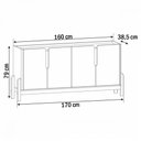 Ver imagem 3 de Balcão Buffet Lizz 4 Portas Off White/cedro 050518 - Casa D