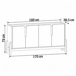 Balcão Buffet Lizz 4 Portas Off White/cedro 050518 - Casa D - 3