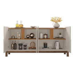 Balcão Buffet Lizz 4 Portas Off White/cedro 050518 - Casa D - 5