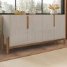 Balcão Buffet Lizz 4 Portas Off White/cedro 050518 - Casa D - 1