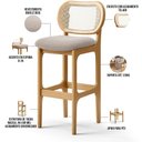 Ver imagem 7 de Banqueta Alta para Cozinha Bancada Sala Tela Betta Fixa L02 Bouclê Creme - Lyam