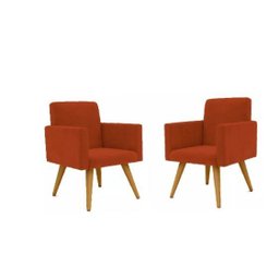 Kit com 2 Poltrona Decorativa Talita Cor Terra Cota - 1