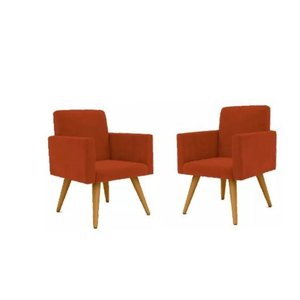 Kit com 2 Poltrona Decorativa Talita Cor Terra Cota