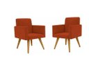 Ver imagem 1 de Kit com 2 Poltrona Decorativa Talita Cor Terra Cota