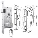 Ver imagem 2 de Fechadura para Porta Externa Perfil Redondo Aço Inox Polido Cromado + Dobradiças Aço Zincado 3.1/2"