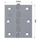 Ver imagem 3 de Fechadura para Porta Externa Perfil Redondo Aço Inox Polido Cromado + Dobradiças Aço Zincado 3.1/2"
