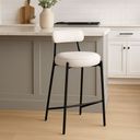 Ver imagem 1 de Banqueta Cozinha Média com Encosto Industrial Preto Londres Pu Branco D03 - D'Rossi