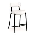 Ver imagem 2 de Banqueta Cozinha Média com Encosto Industrial Preto Londres Pu Branco D03 - D'Rossi