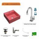 Ver imagem 3 de Kit Cuba Q395 com Torneira Luxo 1195 Metal e Válvula Click 1 Pol. e Sifão Cromado e Flexível Compace
