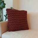 Ver imagem 3 de Capa de Almofada Artesanal Cordão Bordo Terracota 45x45