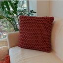 Ver imagem 2 de Capa de Almofada Artesanal Cordão Bordo Terracota 45x45