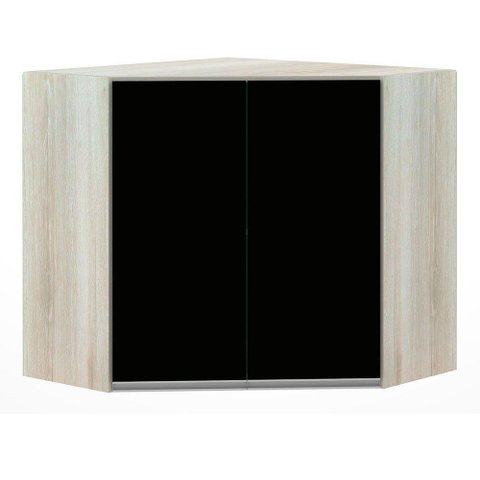 Armário De Canto Diagonal 2 Portas Lis Legno Crema C/Preto