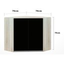 Ver imagem 2 de Armário De Canto Diagonal 2 Portas Lis Legno Crema C/Preto