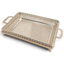 Ver imagem 4 de Bandeja Retangular Prata com Alças Decorativas 54x34cm