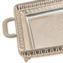 Ver imagem 6 de Bandeja Decorativa Retangular Prata com Alças e Detalhes Clássicos C: 54cm L: 34cm