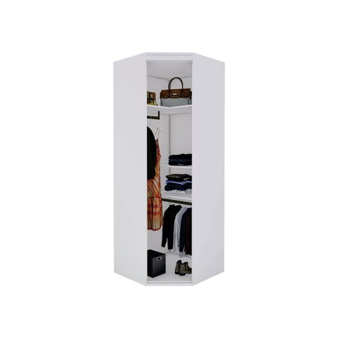 Closet Modulado Sem Portas Canto 45 MDF Lotus Belmax:Branco
