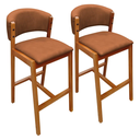 Ver imagem 5 de Kit 02 Banquetas Alta com Encosto Madeira Charmy Courissimo:Courissimo/Caramelo
