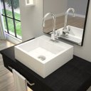 Ver imagem 1 de Kit Cuba Q395 com Torneira Luxo 1195 Metal e Válvula Click 1 1/2" e Sifão Pvc e Flexível Compace