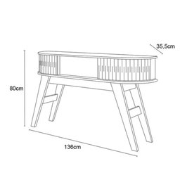 Aparador Sala de Estar Estoril Cor Fendi Naturale - Madetec - 4