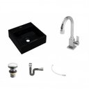 Ver imagem 2 de Kit Cuba Q395 com Torneira Luxo 1195 Metal e Válvula Click 1 1/2" e Sifão Cromado e Flexível Compace