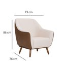Ver imagem 2 de Poltrona Corano e Linho Base Madeira Paloma